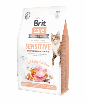 Brit Care Sensitive pour Chat Sensible Sans Céréales 2Kg
