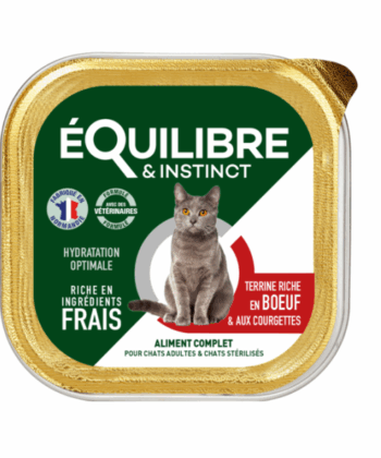 EQUILIBRE PÂTÉES CAT STÉRILISÉ BOEUF 85Gr