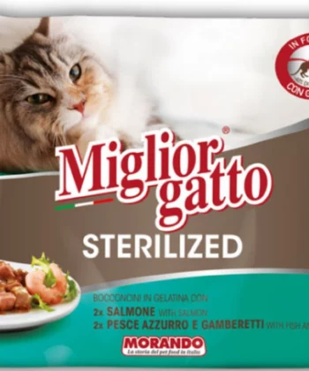 MIGLIOR GATTO STERILISEE POISSON/SAUMON 4*85Gr