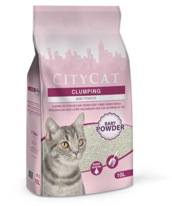 CITY CAT LITIÈRE AGGLOMÉRANTE BABY POWDER 10L