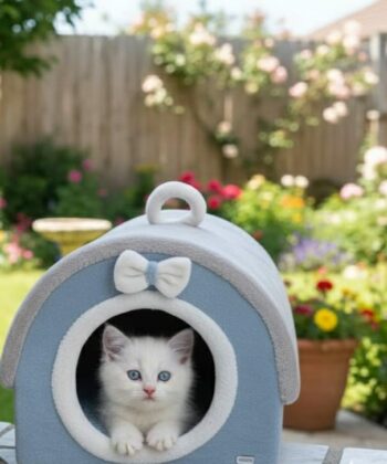 MAISON POUR CHAT BLEU/GRIS