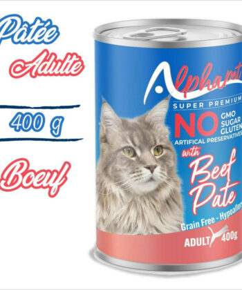 BOITE ALPHAPET CHAT ADULT PATE BEEF 400G