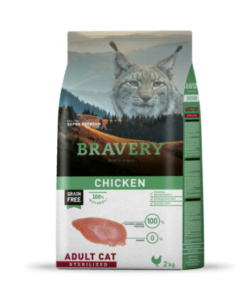 BRAVERY POULET ADULT CHAT STERILISE 2kg