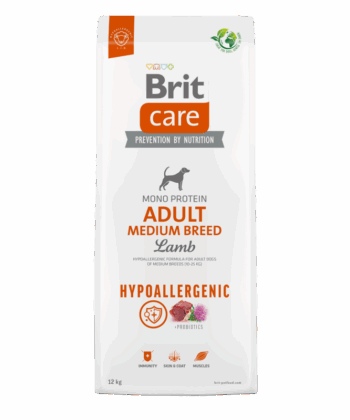 BRIT CARE HYPOALLERGENIQUE  ADULT MEDIUM A L'AGNEAU 12Kg