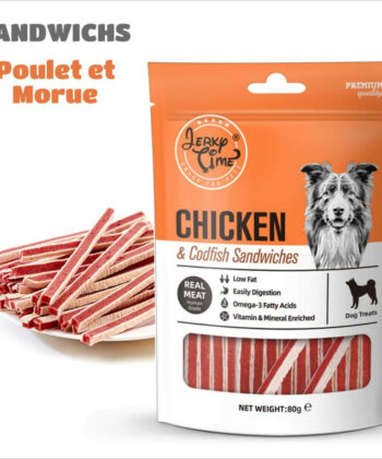 Jerky Time Sandwich au Poulet et Cabillaud 90g