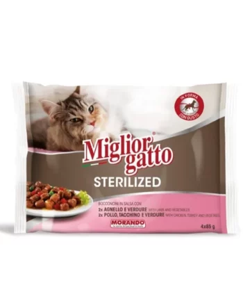 MIGLIOR GATTO STERILISE AGNEAU/POULET 4*85Gr