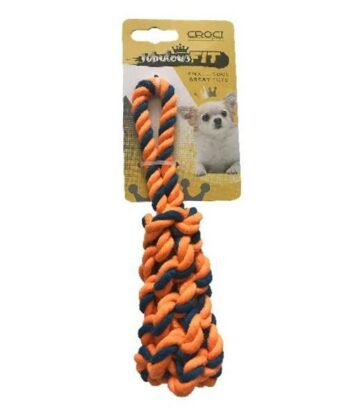 OS EN COTON BRAID MINI 19 CM ORGANGE/BLEU