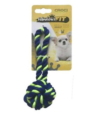 CORDE + BALLON 19CM VERT/BLEU
