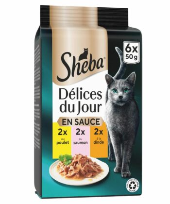 POCHON SHEBA POULET SAUMON DINDE 6*50G