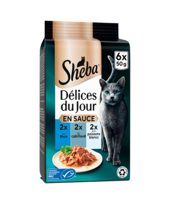 POCHON SHEBA THON CABILLAUD POISSOS BLANCS 6*50G