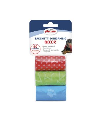 RECORD 3 RECHARGES DECOREES AVEC 20 SACS DECHETS