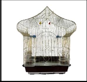 Cage oiseaux dore grand cœur