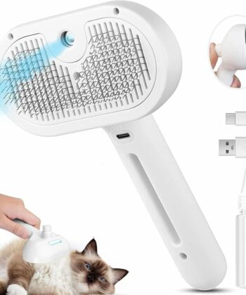 Brosse à vapeur 3 en 1 pour chat et chien "antibactérien" avec les dents en plastique