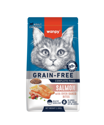 Wanpy Croquettes Sans Céréales au Saumon pour Chat Adulte 1.5kg