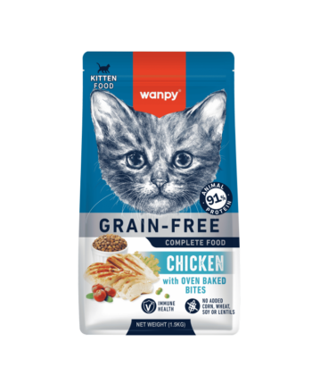 Wanpy Croquettes Sans Céréales au Poulet pour Chaton 1.5kg