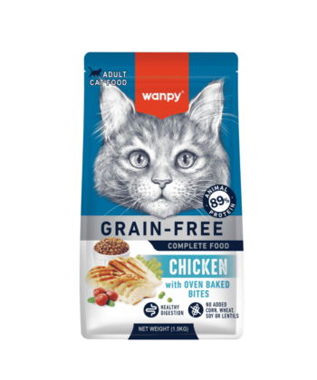Wanpy Croquettes Sans Céréales au Poulet pour Chat Adulte 1.5kg
