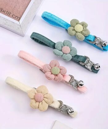 COLLIER CHAT MOTIF FLEUR