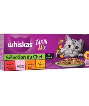 POCHON WHISKAS TASTY MIX EN SAUCE 85G/4 VARIETES