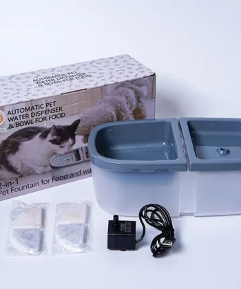 Distributeurs 2-EN-1 Nourriture et Eau pour animaux de compagnie