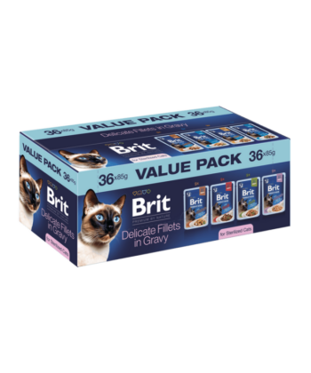 Brit Premium by Nature Pack Pochons Filets pour Chat Stérilisé 36pc*85g