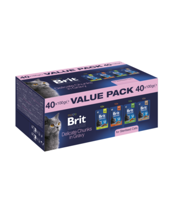 Brit Premium by Nature Pack Pochons pour Chat Stérilisé 40 pcs*100g